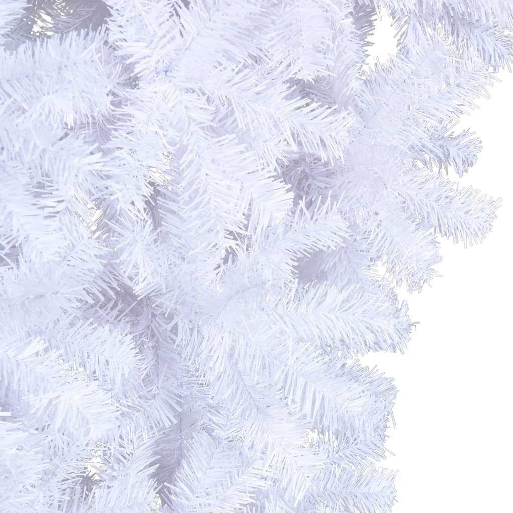 vidaXL Apversta dirbtinė Kalėdų eglutė su stovu, balta, 120cm