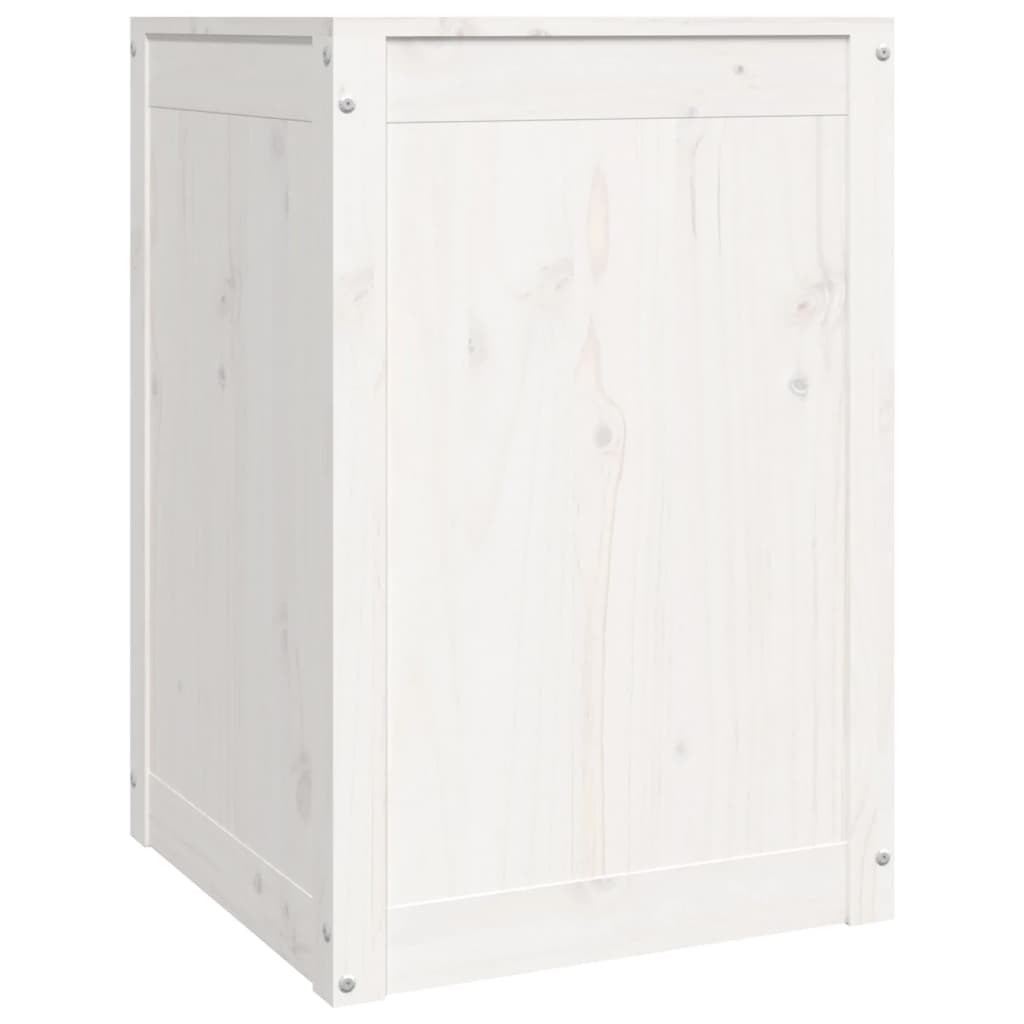 vidaXL Skalbinių dėžė, balta, 44x44x66cm, pušies medienos masyvas