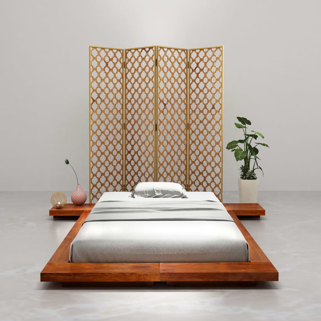 vidaXL Japoniško stiliaus lovos rėmas, 120x200cm, akacijos masyvas