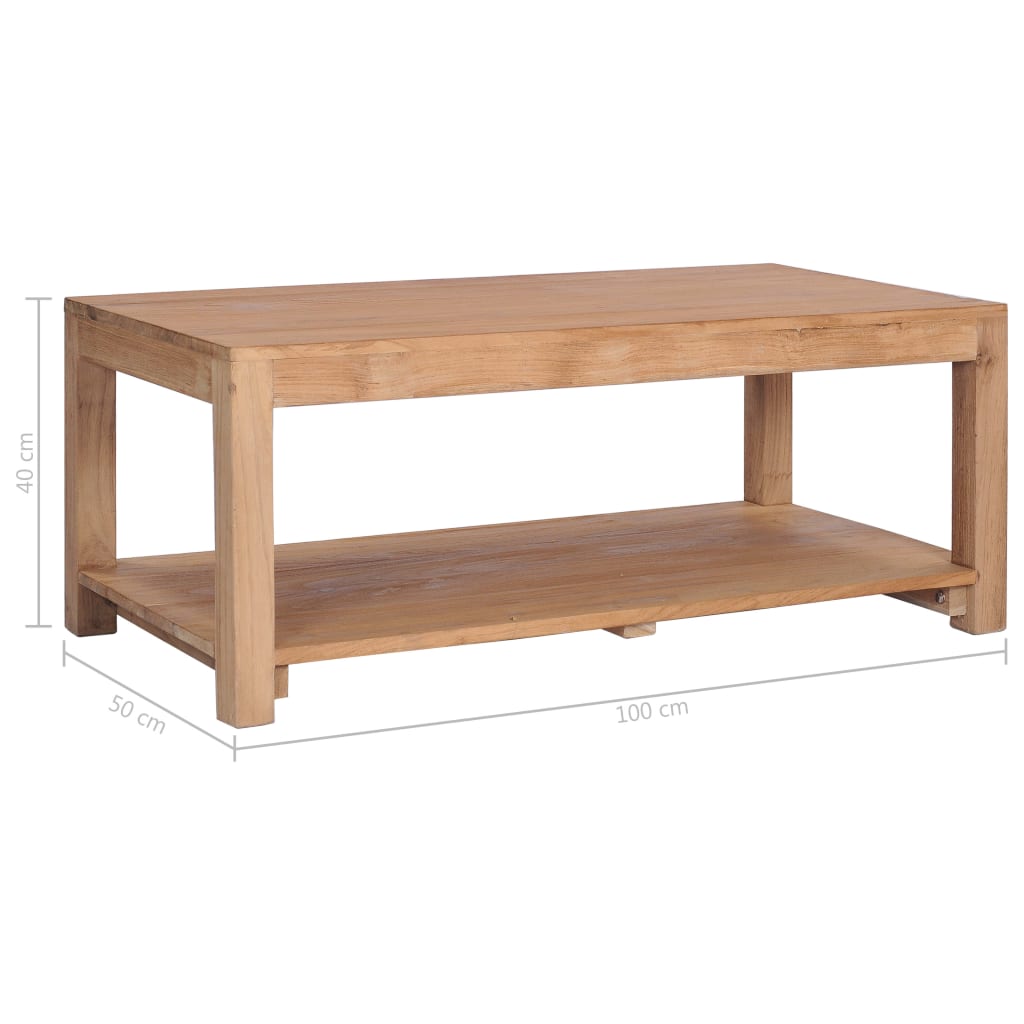 vidaXL Kavos staliukas, 100x50x40 cm, tikmedžio medienos masyvas