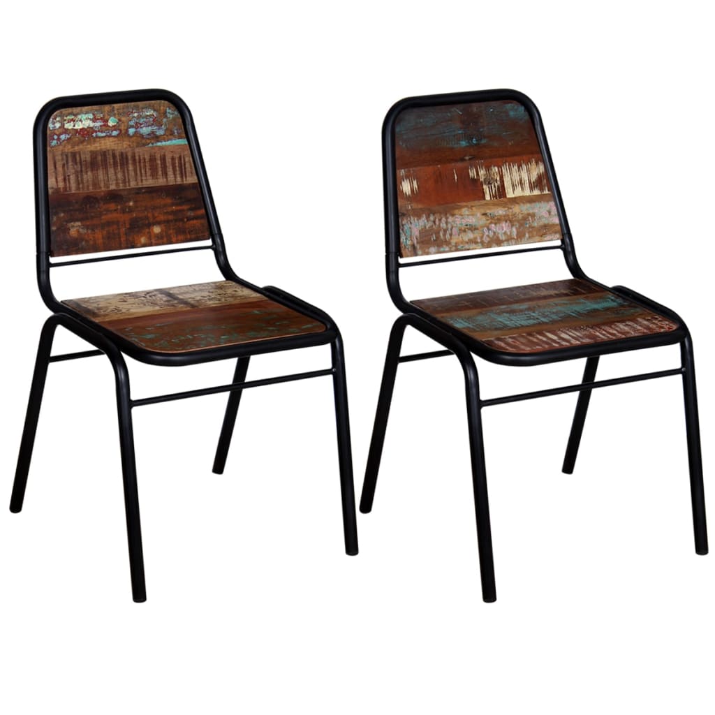 vidaXL Valgomojo kėdės, 2 vnt., perdirbtos medienos masyvas