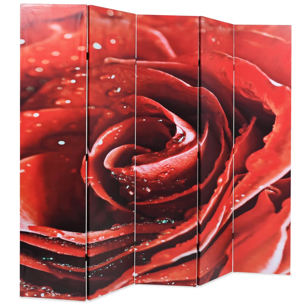 vidaXL Kambario pertvara, sulankstoma, 200x170cm, raudona rožė