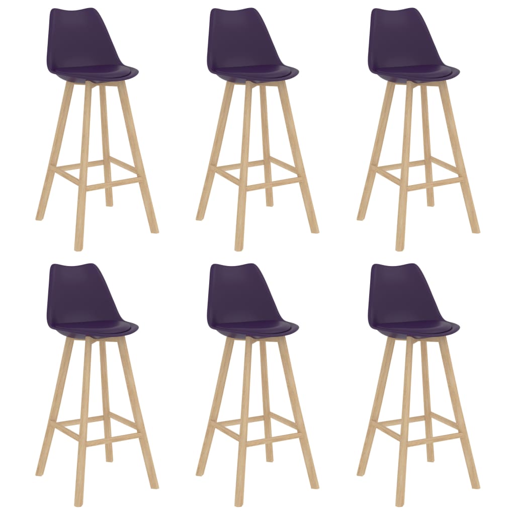 vidaXL Baro baldų komplektas, 7 dalių, violetinis (287252+3x289172)