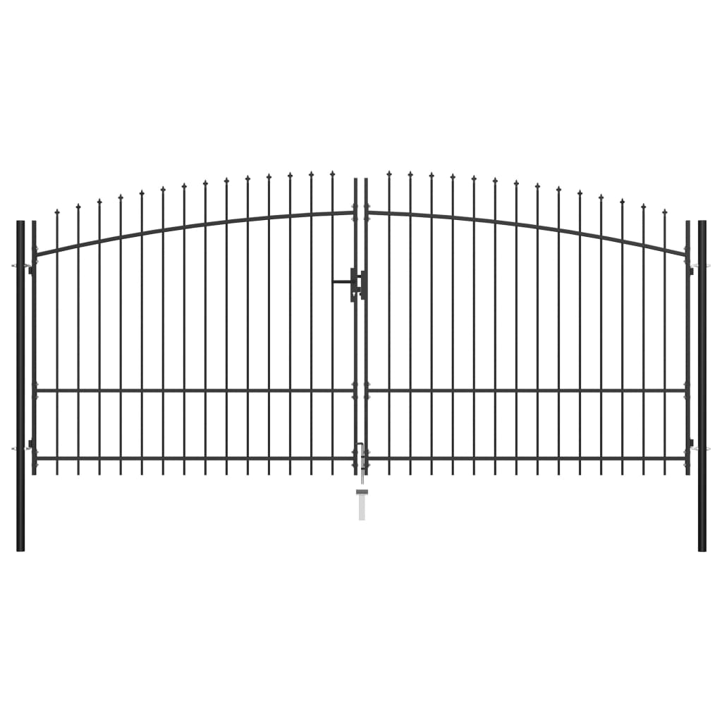 vidaXL Dvigubi vartai su iečių viršugaliais, 400x225cm