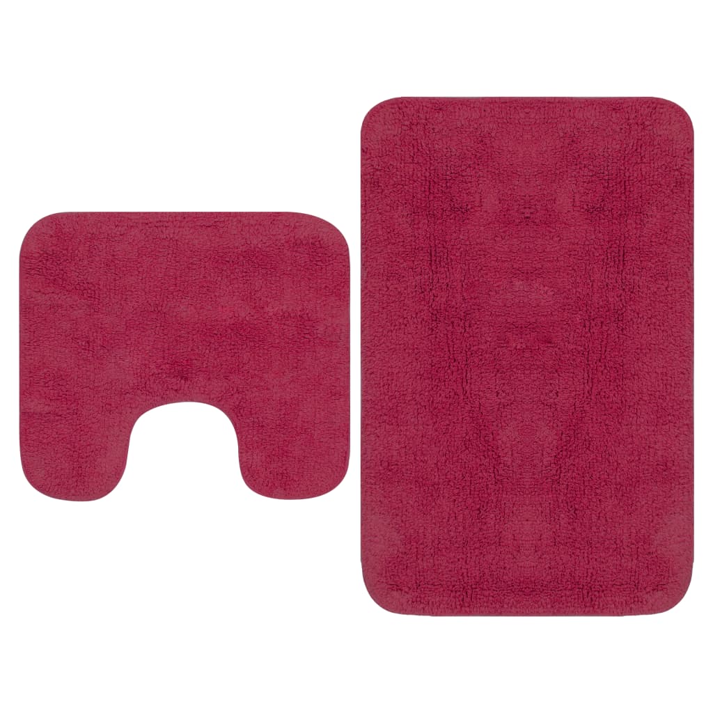 vidaXL Vonios kilimėlių rinkinys, 2d., audinys, fuksijos spalvos