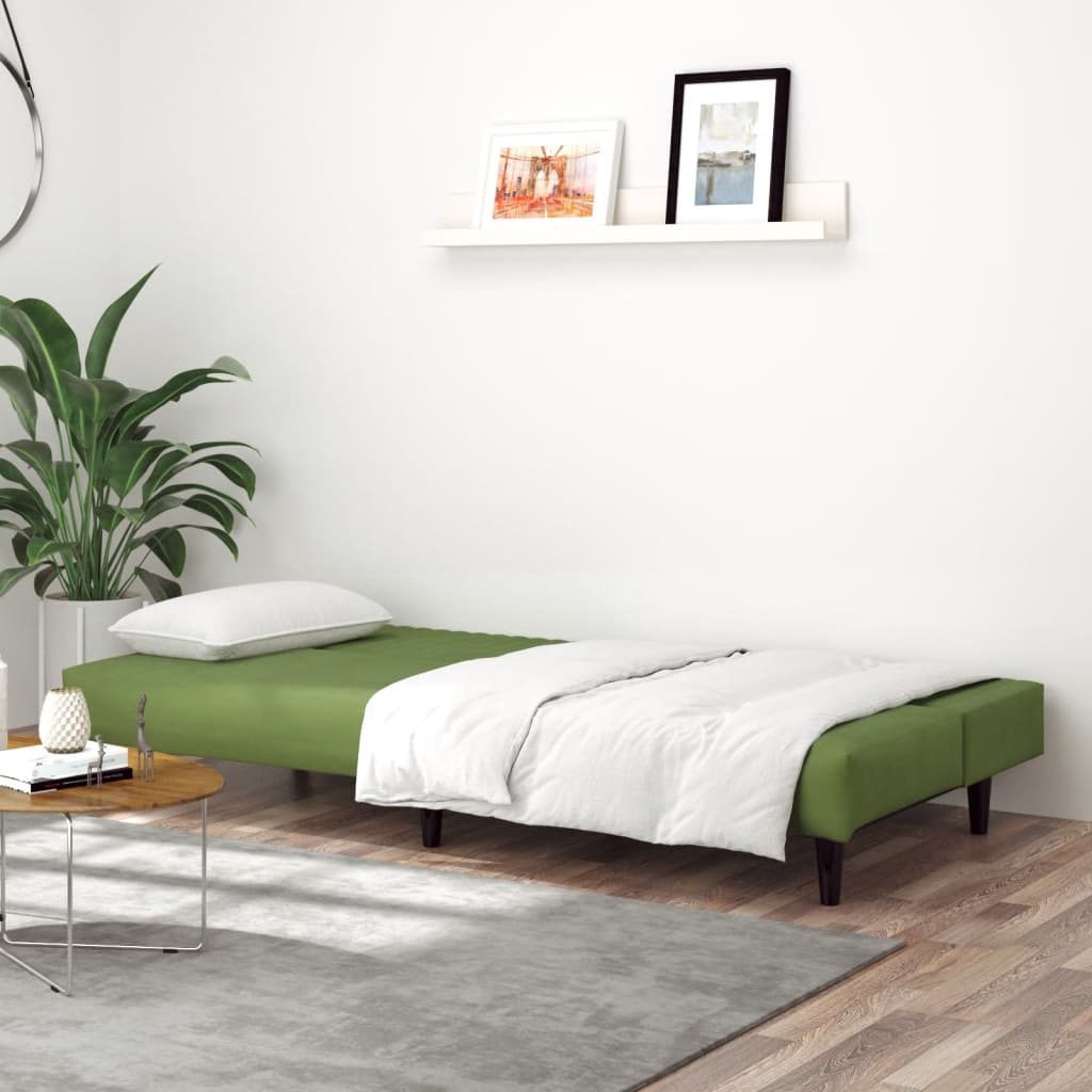 vidaXL Dvivietė sofa-lova, šviesiai žalios spalvos, aksomas