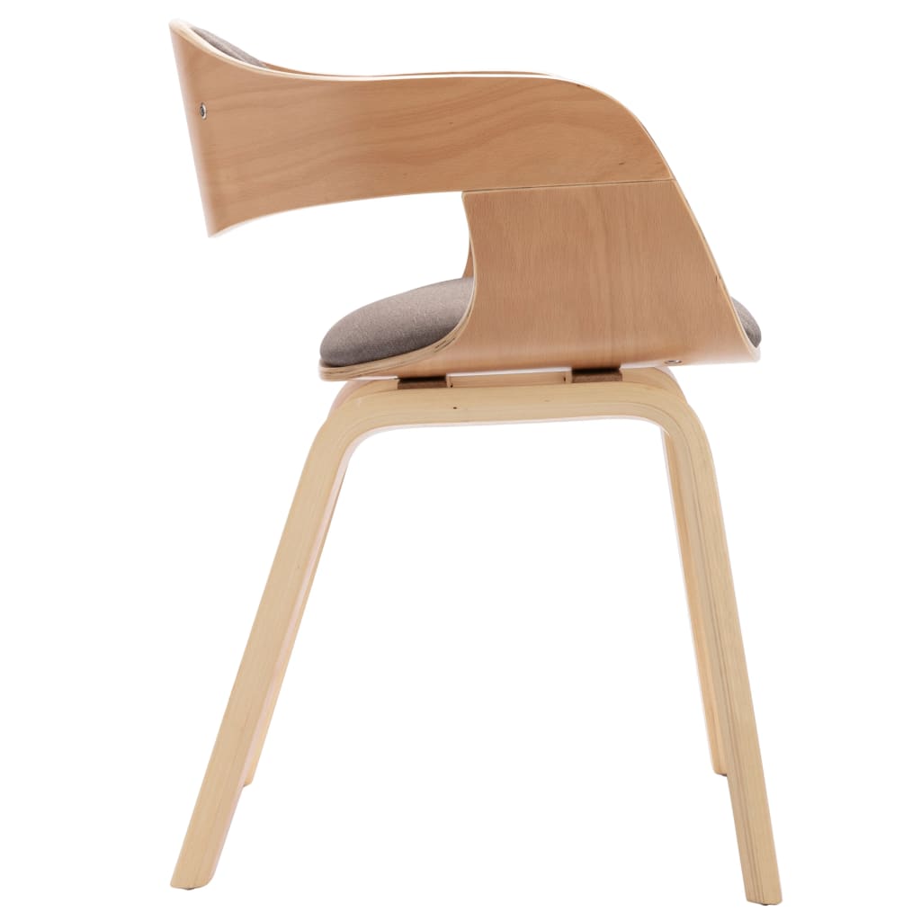 vidaXL Valgomojo kėdės, 2vnt., taupe, išlenkta mediena ir audinys