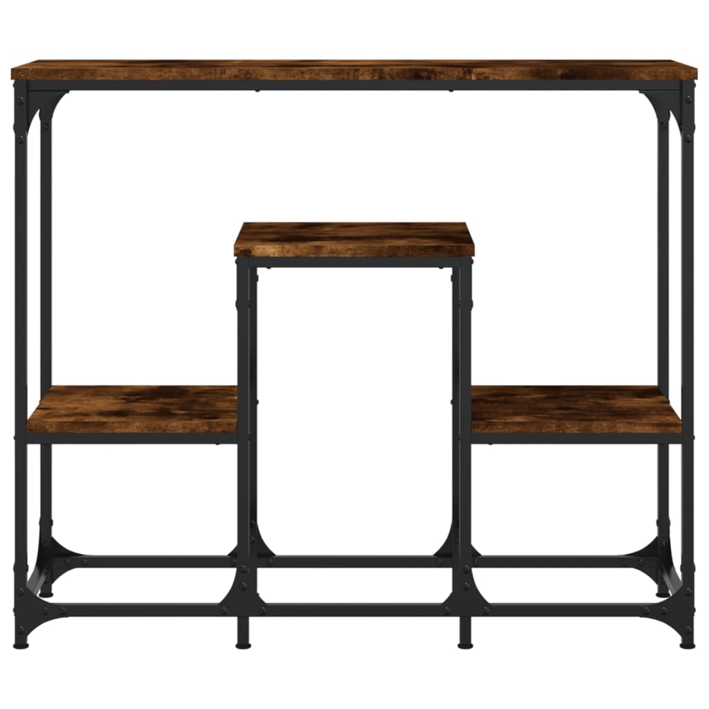 vidaXL Konsolinis staliukas, dūminio ąžuolo, 89,5x28x76cm, mediena
