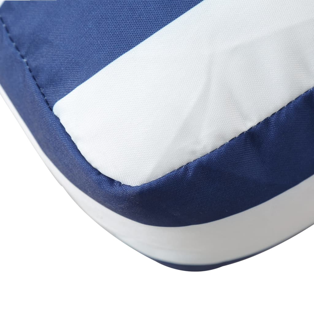 vidaXL Paletės pagalvėlė, mėlyna/balta, 50x50x12cm, audinys, dryžuota