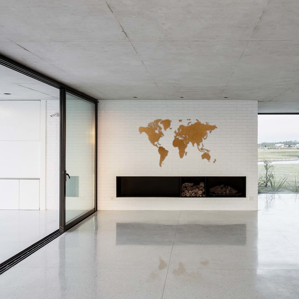 MiMi Innovations Sienos dekoracija-žemėlapis Luxury, rudas, 180x108cm