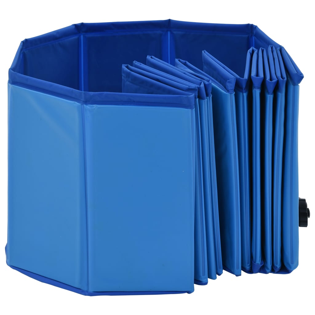 vidaXL Sulankstomas baseinas šunims, mėlynos spalvos, 120x30cm, PVC