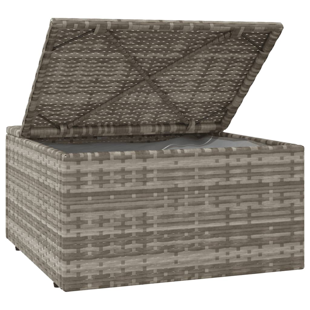 vidaXL Sodo pakoja su pagalvėle, pilka, 55x55x30cm, poliratanas