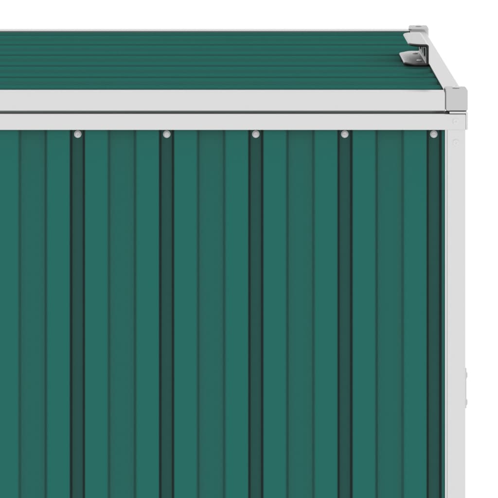 vidaXL Konteinerių stoginė, žalia, 143x81x121cm, plienas, dvivietė