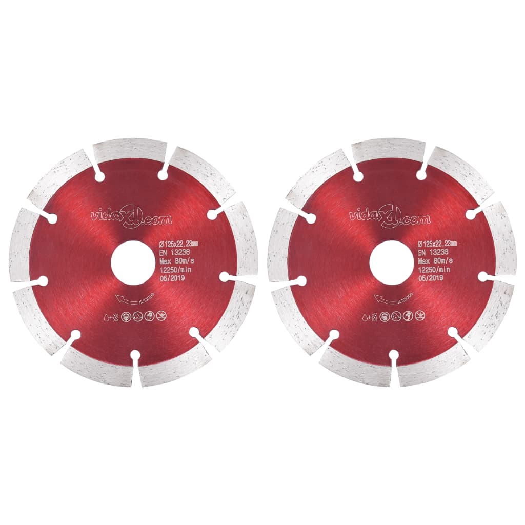 vidaXL Deimantiniai pjovimo diskai, 2vnt., plienas, 125mm