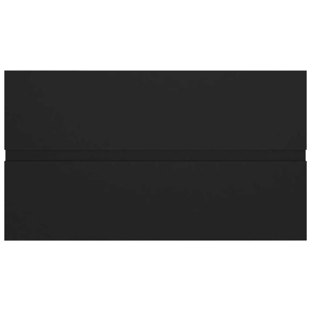vidaXL Praustuvo spintelė su įmontuotu praustuvu, juoda, MDP