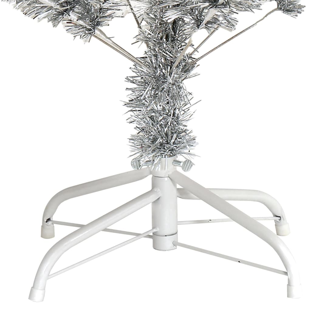 vidaXL Dirbtinė Kalėdų eglutė su stovu, sidabrinės spalvos, 150cm, PET