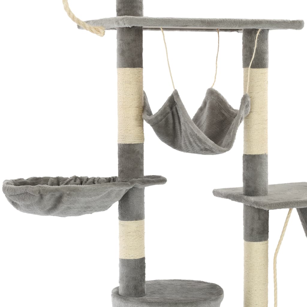 vidaXL Draskyklė katėms su stov. iš sizalio, 230-250cm, pilkos spalvos