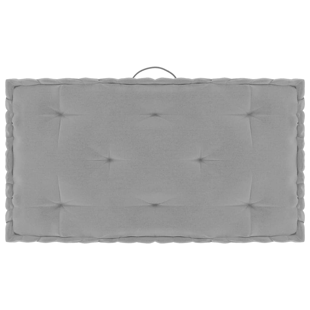vidaXL Grindų/paletės pagalvėlės, 3vnt., pilkos spalvos, medvilnė