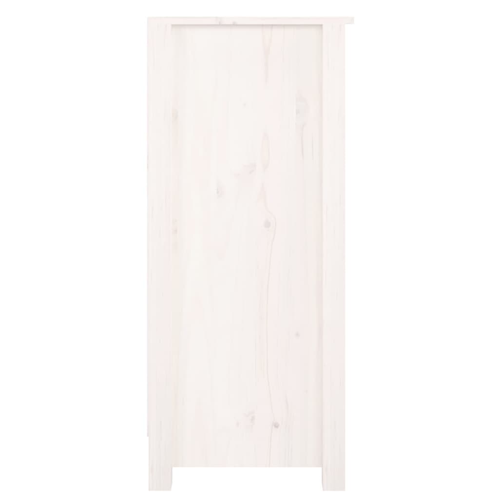 vidaXL Šoninė spintelė, balta, 70x35x80cm, pušies medienos masyvas