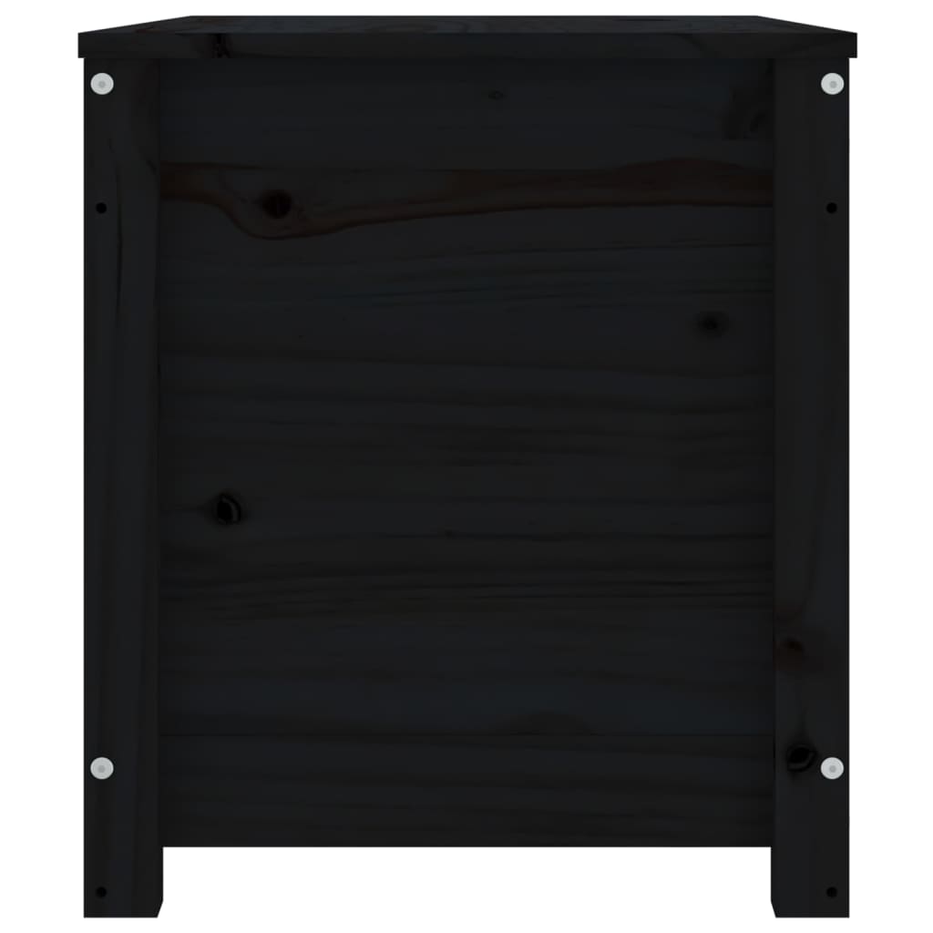 vidaXL Daiktadėžė, juoda, 80x40x45,5cm, pušies medienos masyvas