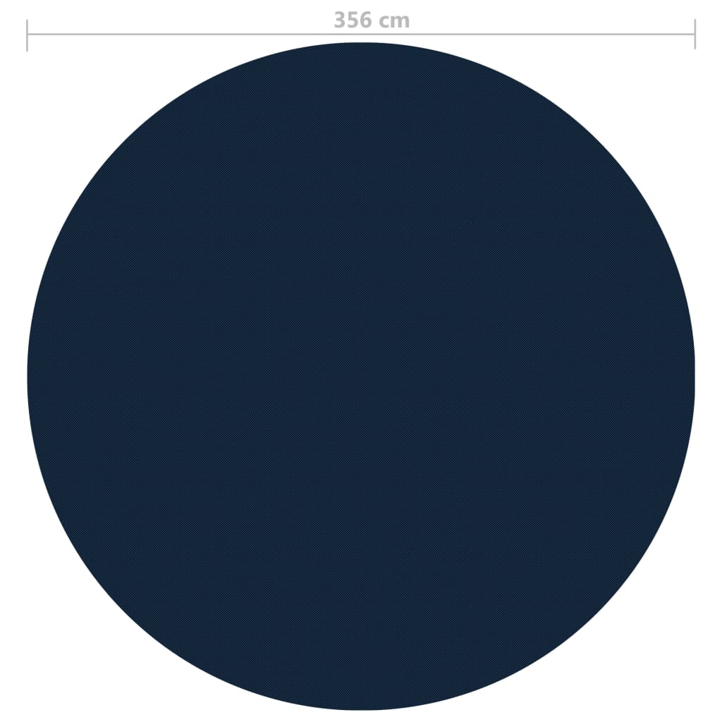 vidaXL Saulę sugerianti baseino plėvelė, juoda/mėlyna, 356cm, PE