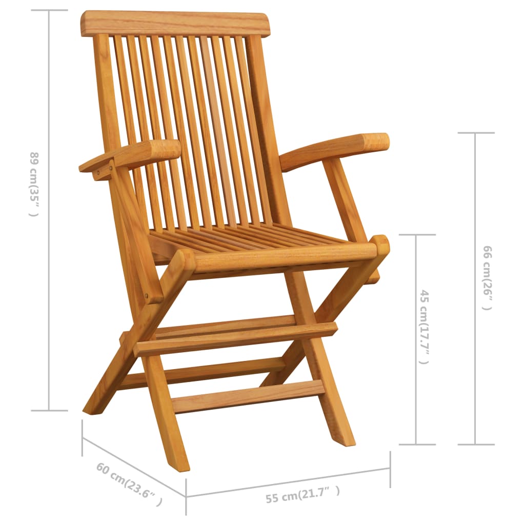 vidaXL Sodo kėdės, 3vnt., tikmedžio medienos masyvas