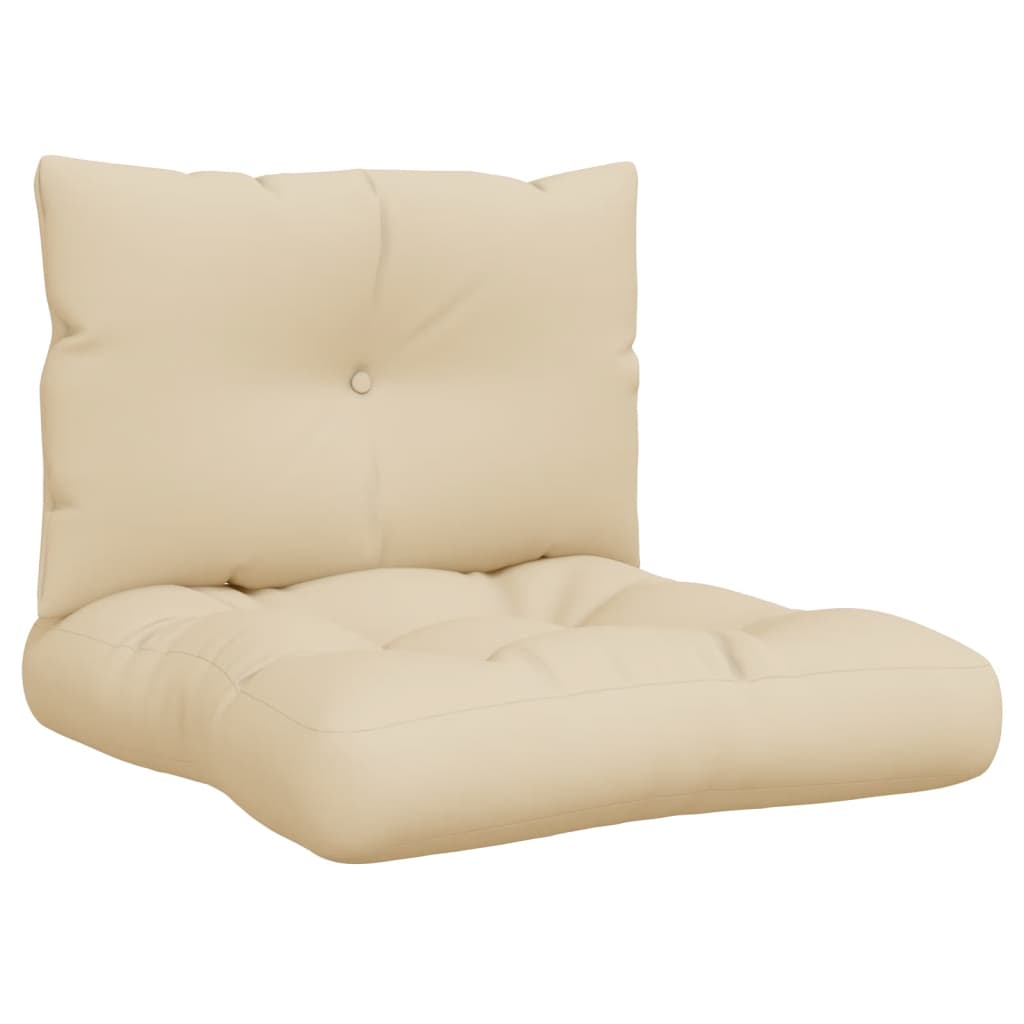 vidaXL Pagalvėlės sofai iš palečių, 2vnt., smėlio spalvos, audinys
