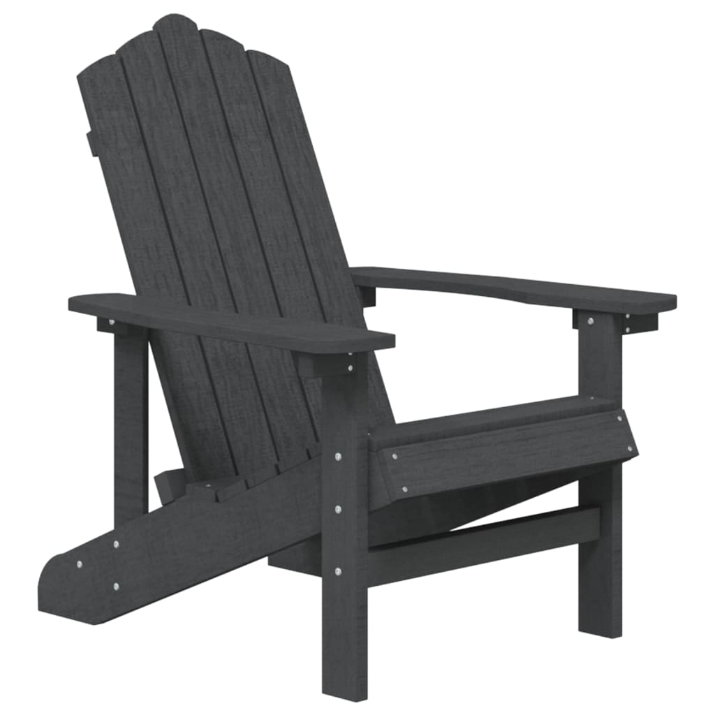 vidaXL Sodo Adirondack kėdės, 2vnt., antracito spalvos, HDPE