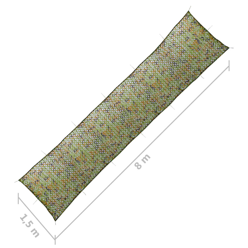 vidaXL Kamufliažinis tinklas su laikymo krepšiu, žalias, 1,5x8m