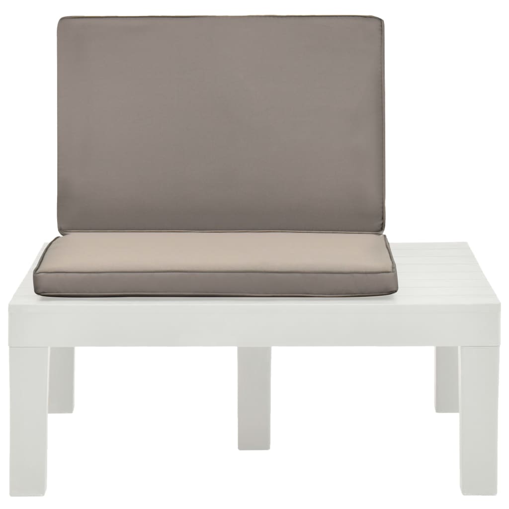 vidaXL Sodo poilsio kėdės su pagalvėlėmis, 2vnt., baltos, plastikas