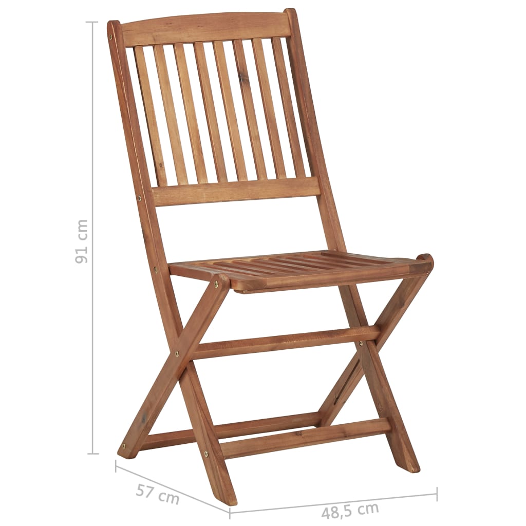 vidaXL Sulankstomos lauko kėdės, 2vnt., akacijos medienos masyvas