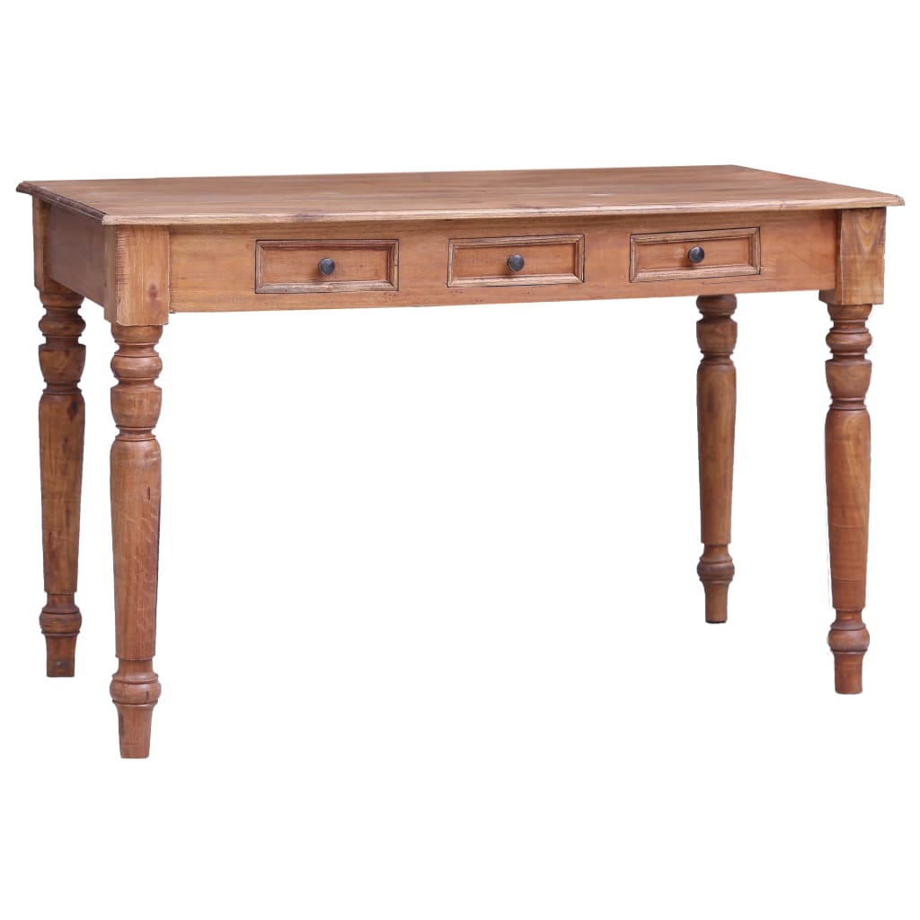 vidaXL Rašomasis stalas su stalčiais, 117x57x75cm, medienos masyvas