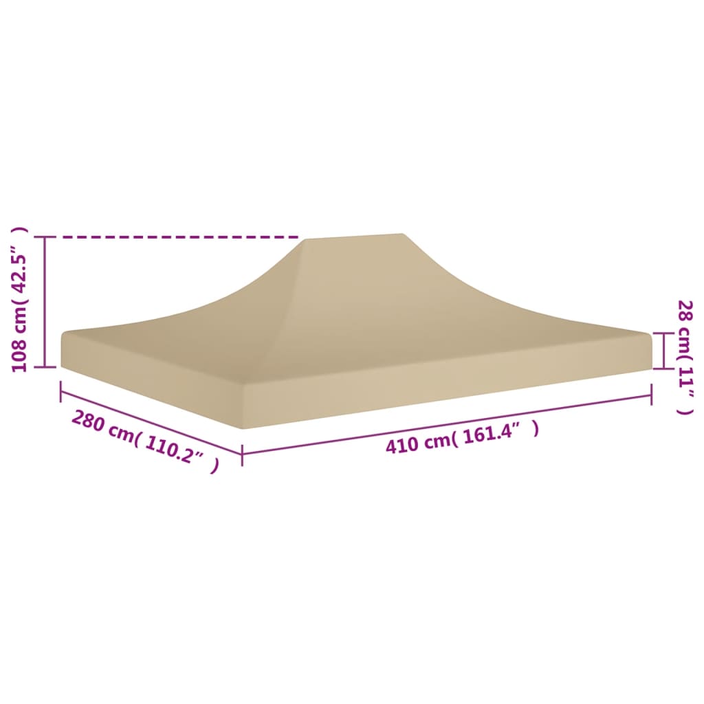vidaXL Proginės palapinės stogas, smėlio spalvos, 4x3m, 270 g/m²