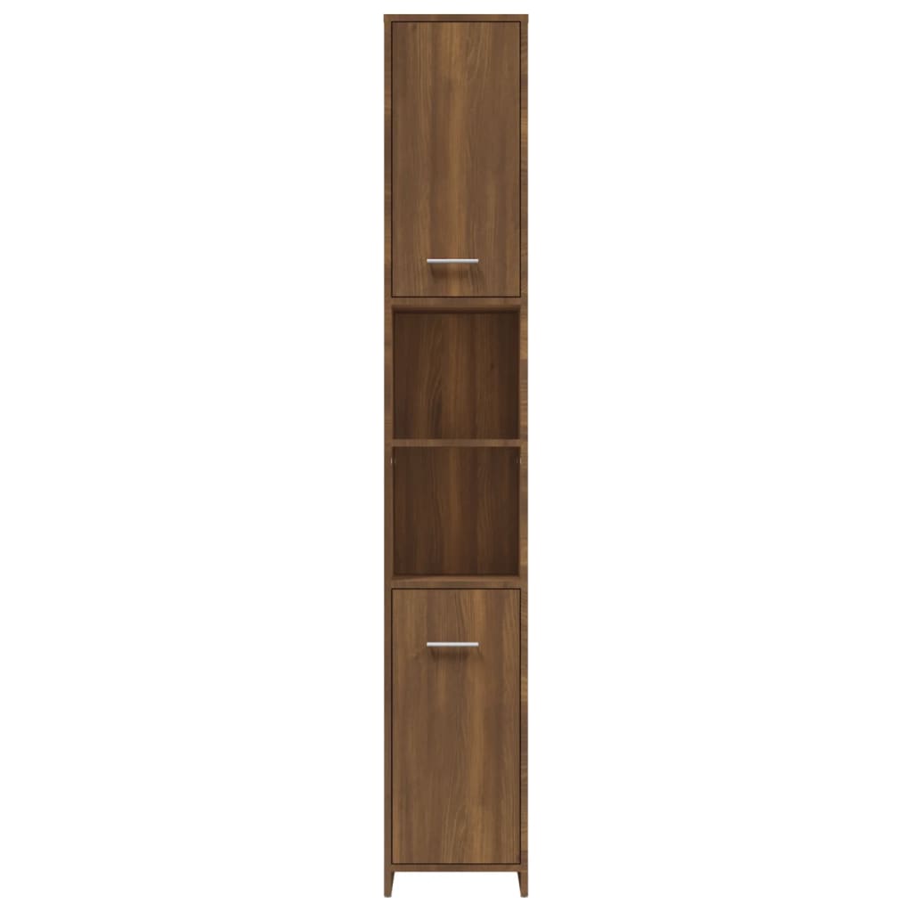 vidaXL Vonios spintelė, ruda ąžuolo, 30x30x183,5cm, apdirbta mediena