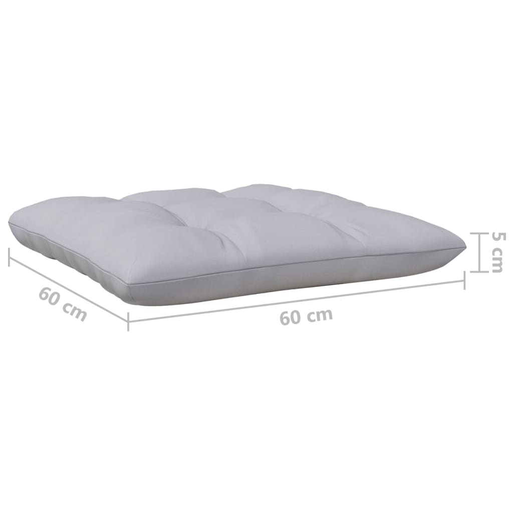 vidaXL Sodo komplektas su pilkomis pagalvėmis, 3 dalių, pušies masyvas