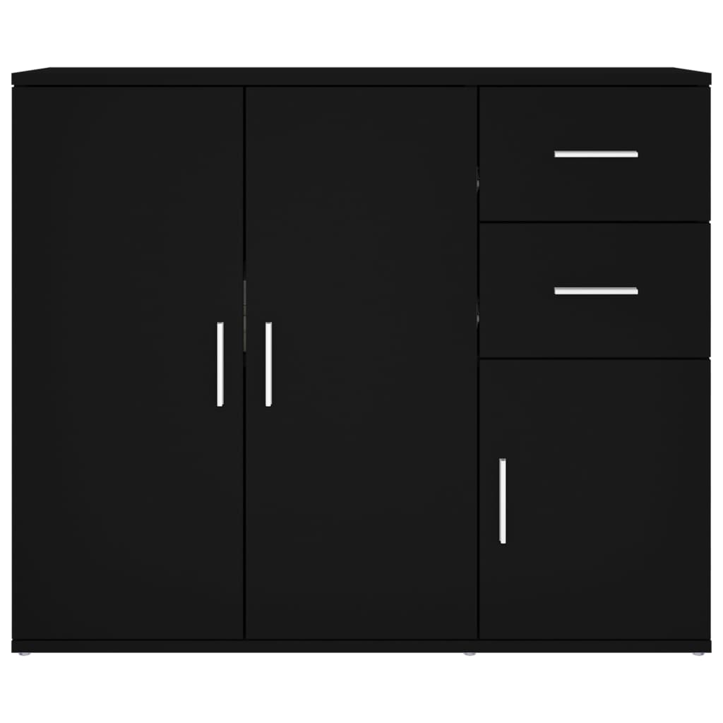 vidaXL Šoninė spintelė, juodos spalvos, 91x29,5x75cm, apdirbta mediena
