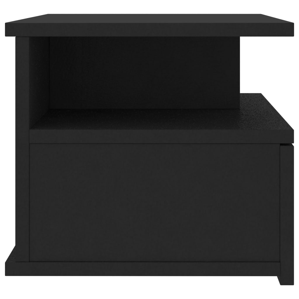 vidaXL Pakabinamas naktinis staliukas, juodas, 40x31x27cm, mediena