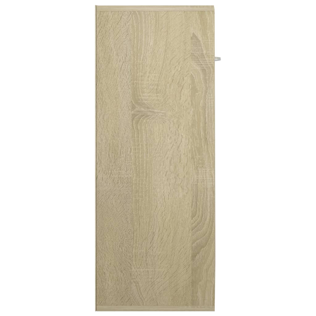 vidaXL Šoninė spintelė, baltos ir ąžuolo spalvos, 60x30x75cm, MDP