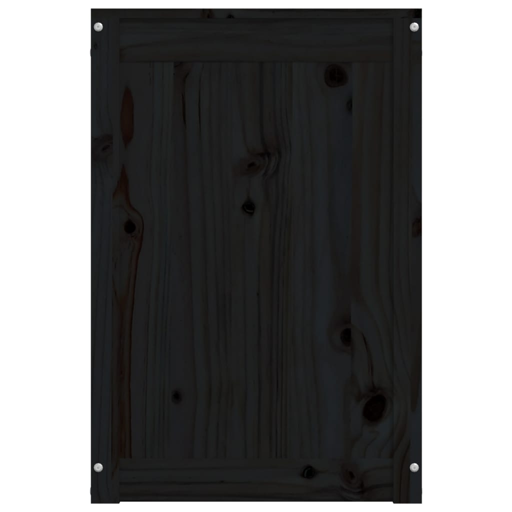 vidaXL Skalbinių dėžė, juoda, 44x44x66cm, pušies medienos masyvas