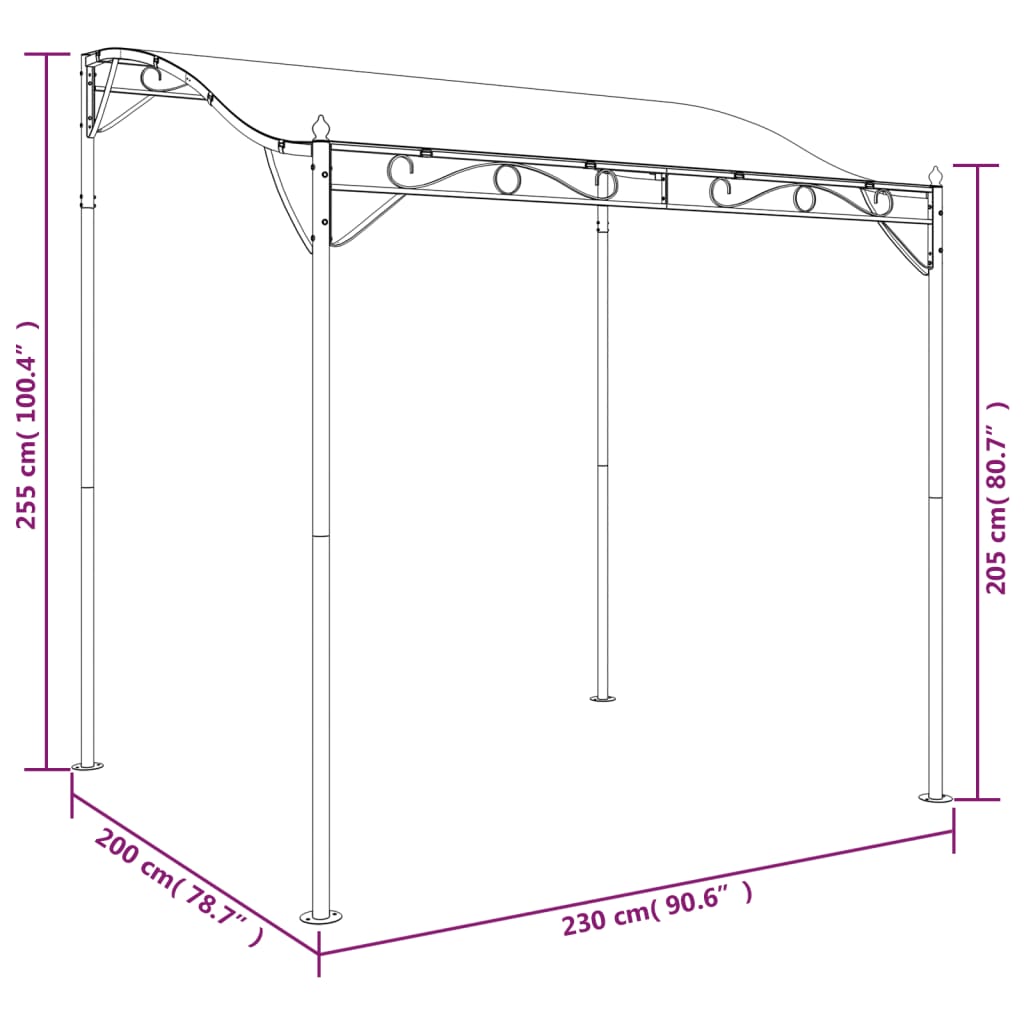 vidaXL Stoginė, taupe spalvos, 2x2,3m, audinys ir plienas, 180g/m²