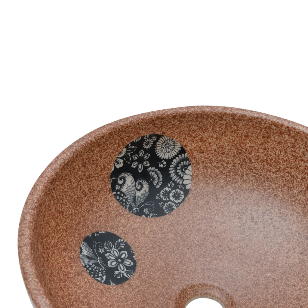 vidaXL Praustuvas ant stalviršio, rudas/mėlynas, 41x14cm, keramika