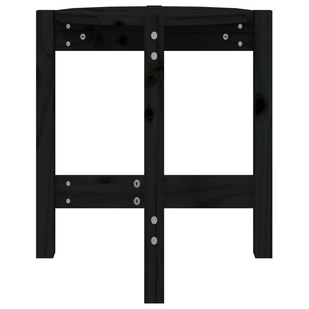 vidaXL Kavos staliukas, juodas, 42,5x45cm, pušies medienos masyvas
