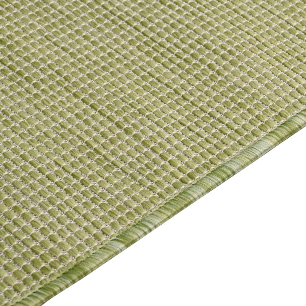 vidaXL Lauko kilimėlis, žalios spalvos, 80x150cm, plokščio pynimo