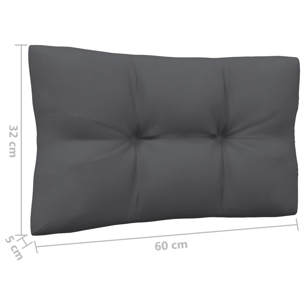 vidaXL Trivietė sodo sofa su antracito pagalvėlėmis, pušies masyvas