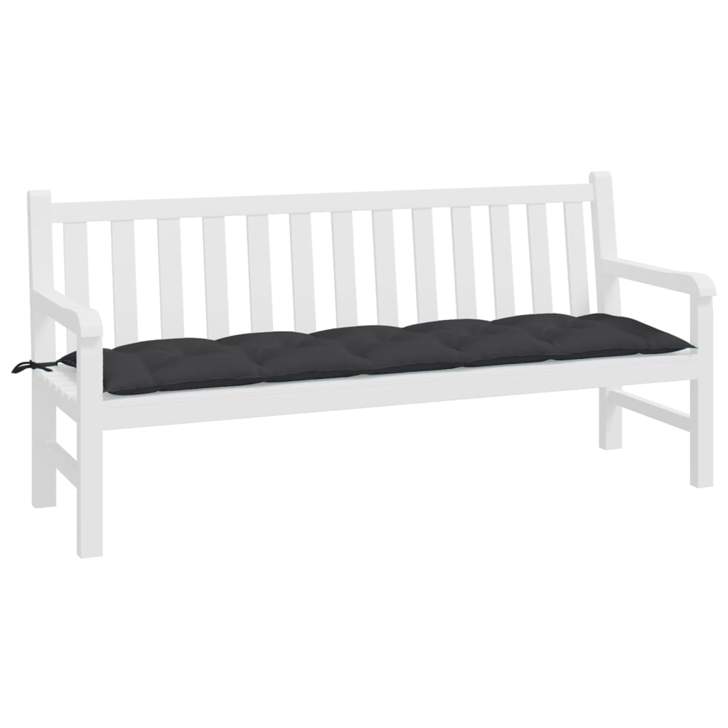 vidaXL Sodo suoliuko pagalvėlė, juodos spalvos, 180x50x7cm, audinys