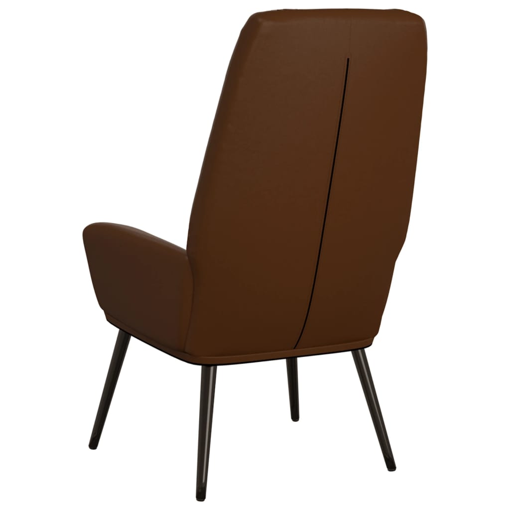 vidaXL Poilsio kėdė, rudos spalvos, dirbtinė oda, blizgi