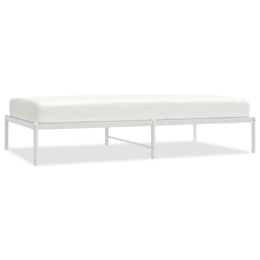 vidaXL Metalinis lovos rėmas, baltos spalvos, 100x190 cm