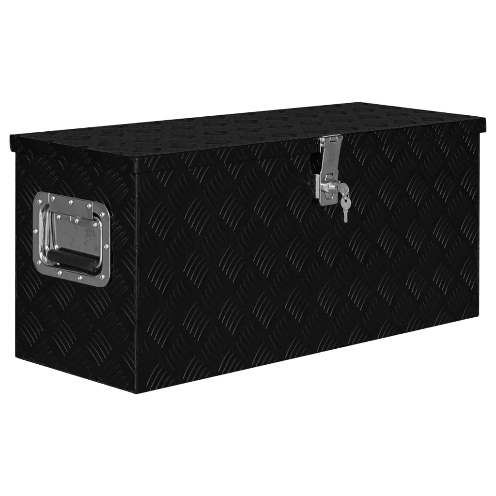 vidaXL Aliuminio dėžė, juodos spalvos, 80x30x35cm