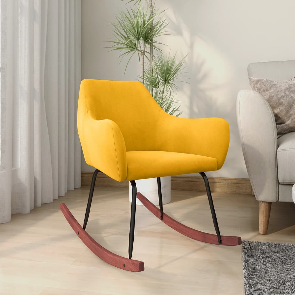 vidaXL Supama kėdė, geltonos spalvos, aksomas