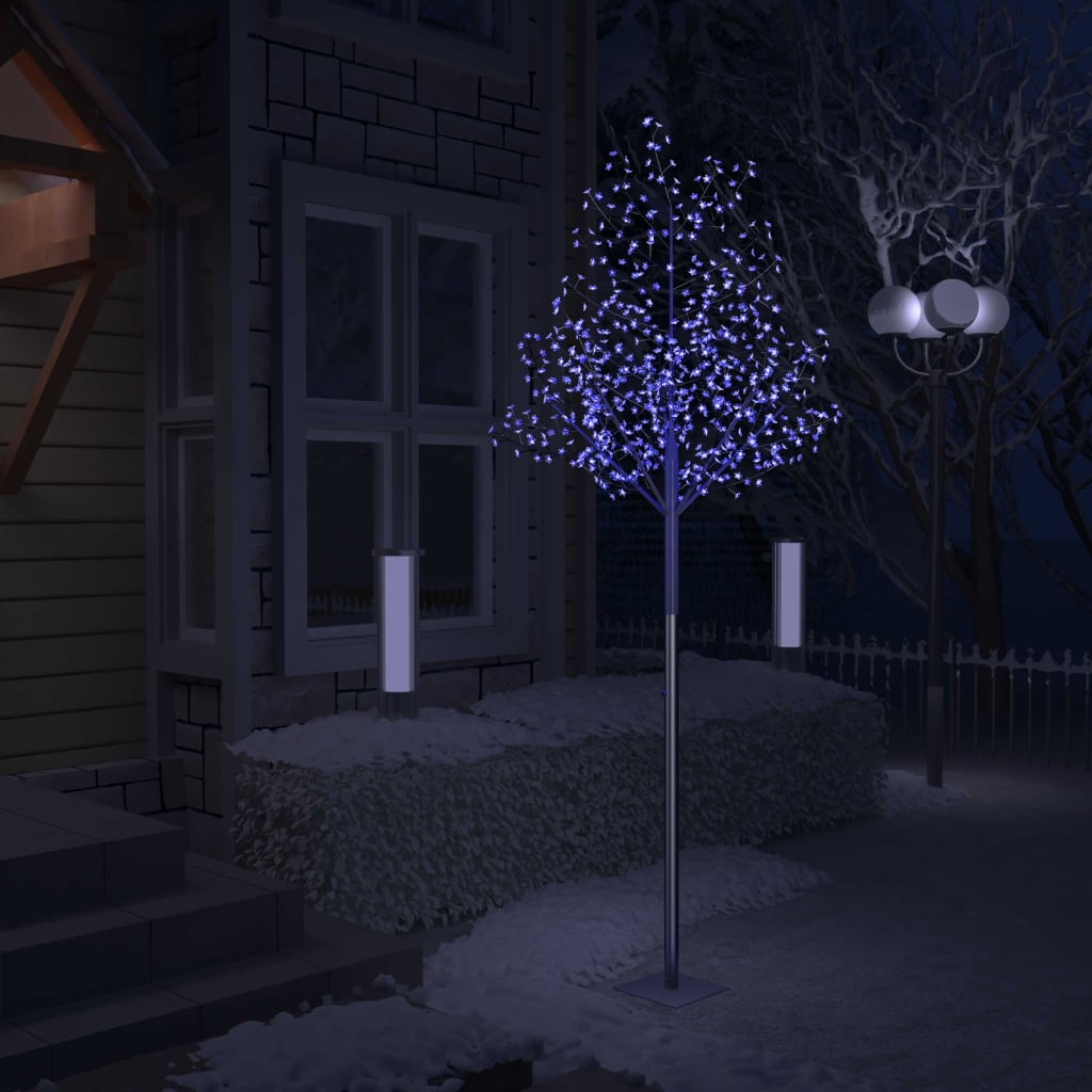 vidaXL Kalėdinis medis su LED lemputėmis, 300cm, su vyšnių žiedais